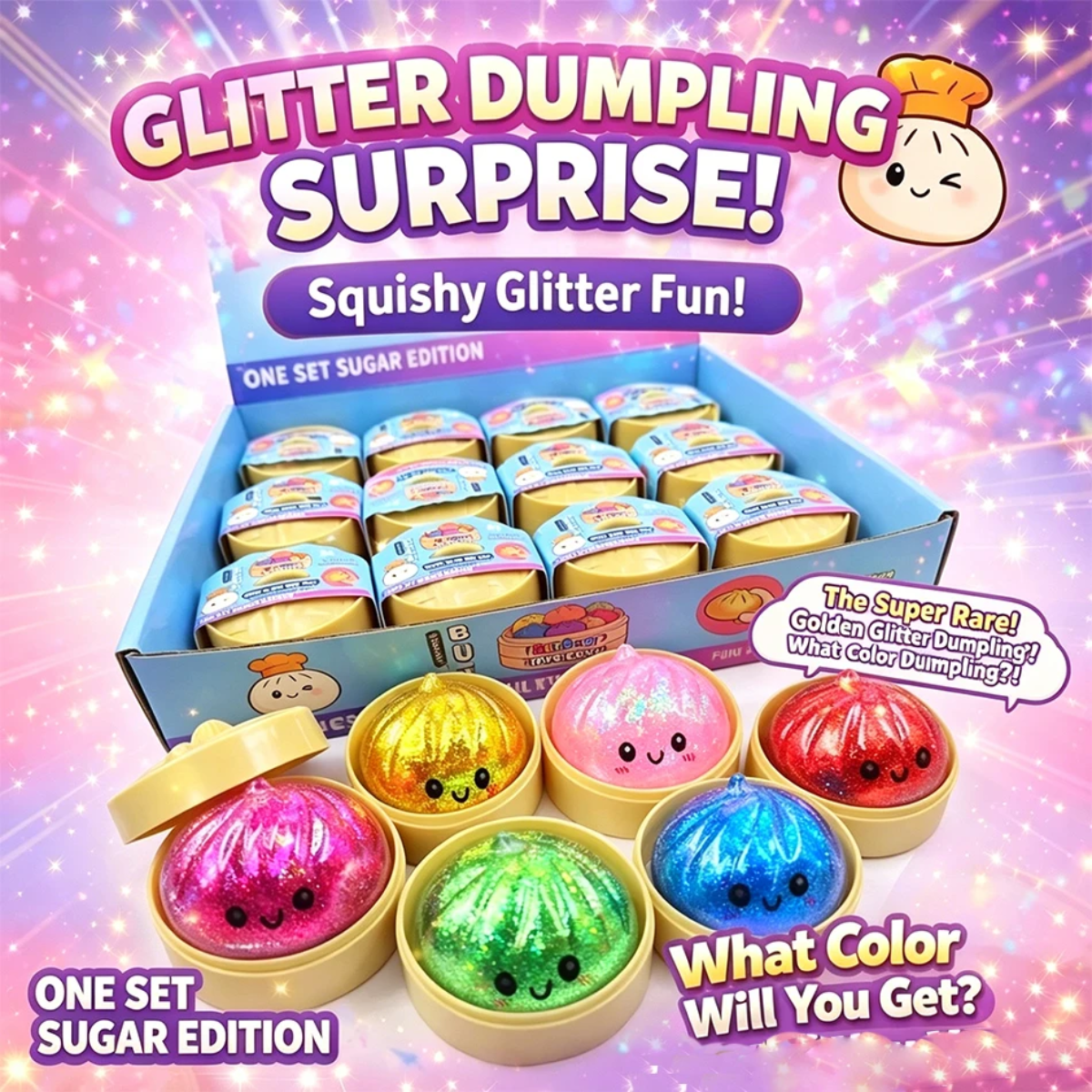 FunSquish – Colorido y diversión con purpurina – Bolitas blanditas con purpurina