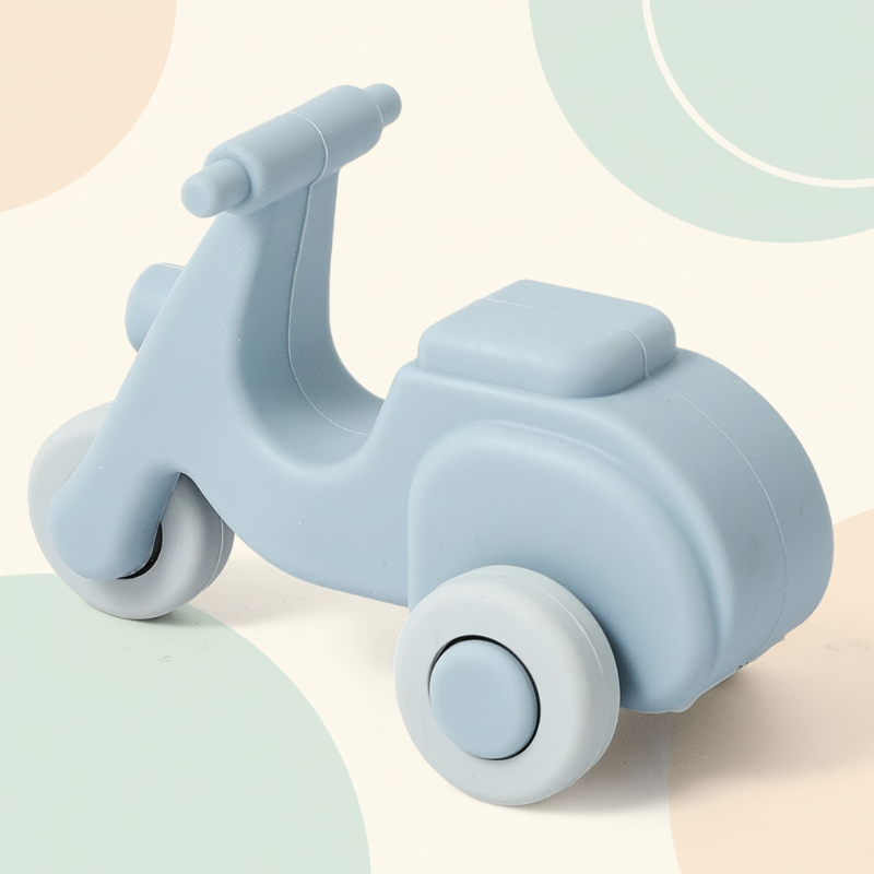 Montessori Silicone Toy Car – Seguro y apto para morder: juguete de silicona con forma de vehículo para morder