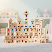 Thumbnail for Rainbow Gem Stacking Blocks – Creativo y educativo: juego de bloques de madera para apilar