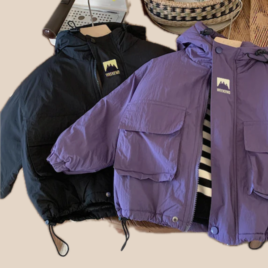 LiloWear – A prueba de viento y repelente al agua: chaqueta cortavientos con capucha para niños