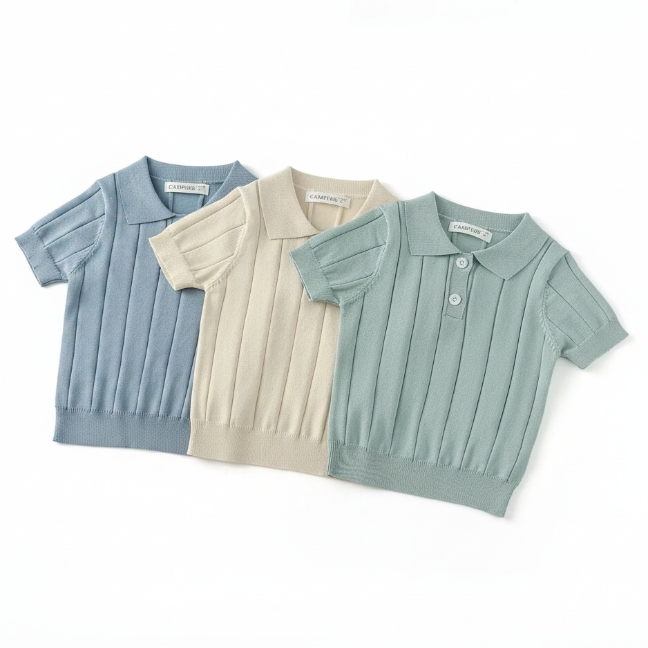 MiniLuxe – Elegante y cómoda: camiseta polo de tejido de punto