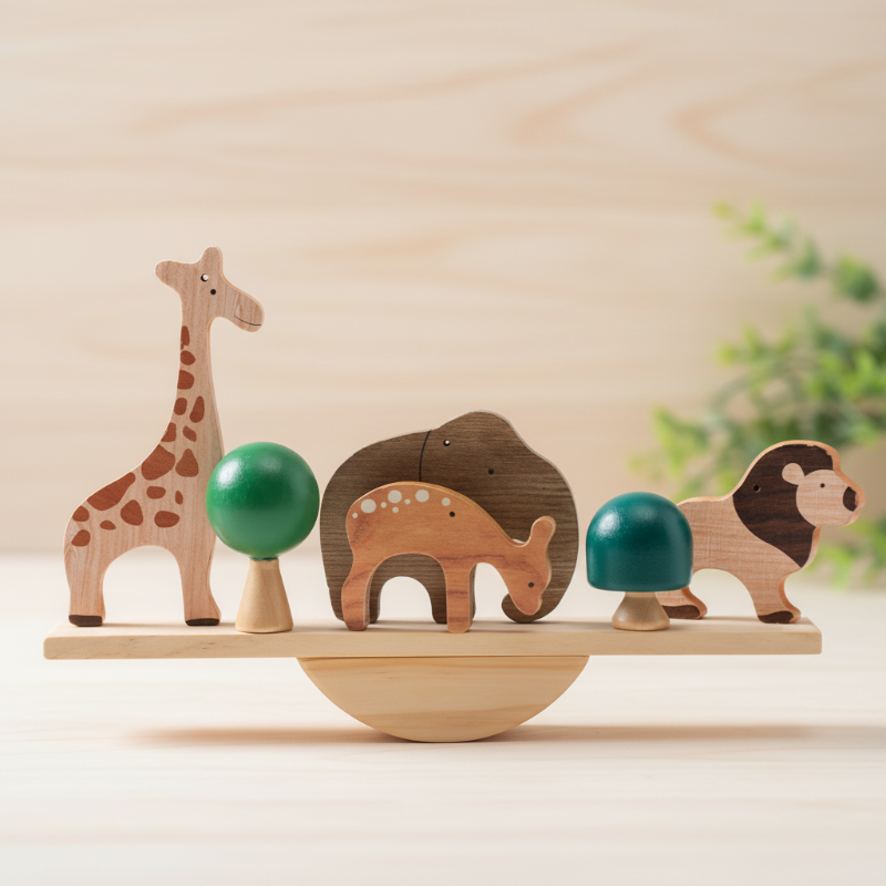 Wooden Forest Blocks – Creatividad y desarrollo – Juego de bloques de madera para apilar