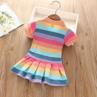 Thumbnail for RainbowBabe – Fresco y colorido – Vestido polo para niña