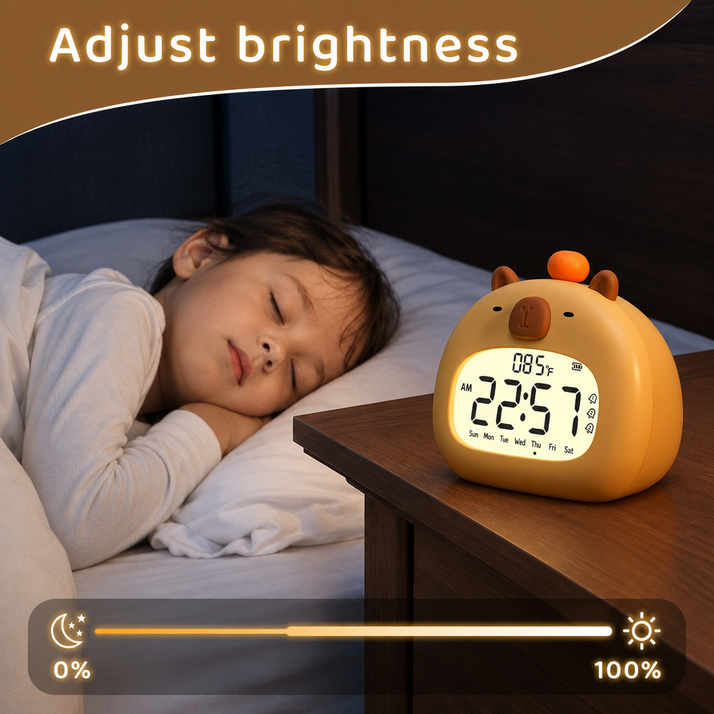 CappyClock – Bonito y multifuncional: despertador digital para niños con luz nocturna