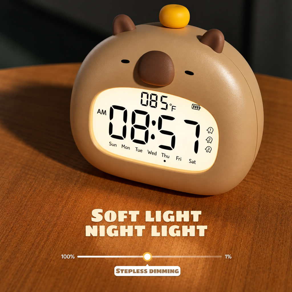 CappyClock – Bonito y multifuncional: despertador digital para niños con luz nocturna