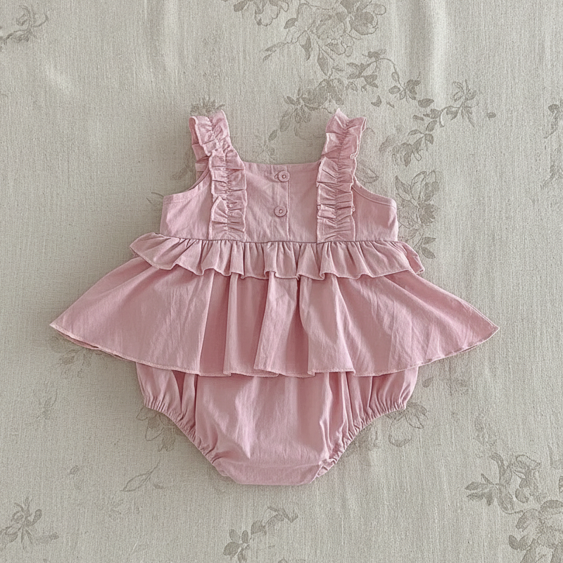TinyBloom – Bonito y suave – Vestidito con volantes para bebés y niños pequeños