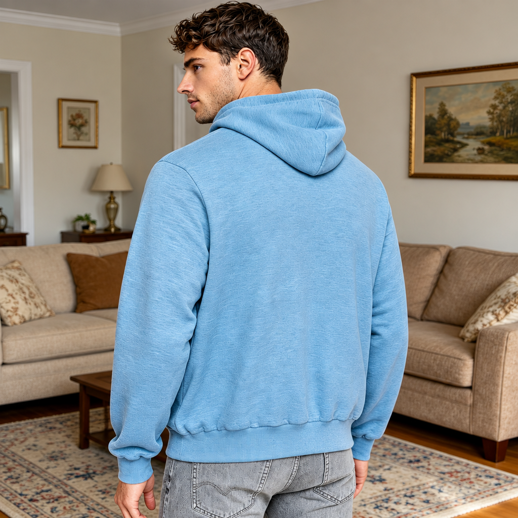 CuddleDad – Cómoda y práctica: sudadera con capucha para hombre con bolsillo tipo canguro