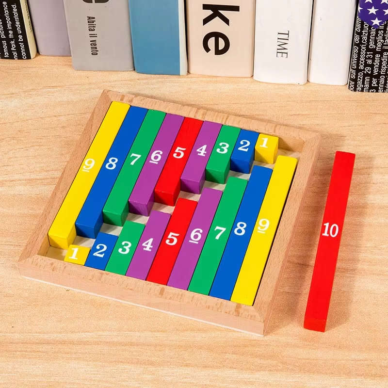TinyMath – Didáctico y educativo – Tablero de cálculo con números de madera