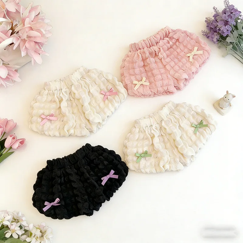 LovelyBloom – Suave y adorable – Pantalonitos de niña con volantes y lazo