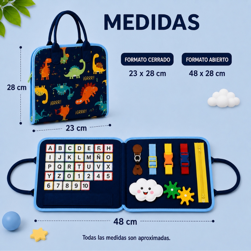 7-in-1 Busy Board – Motricidad y aprendizaje – Tablero de actividades