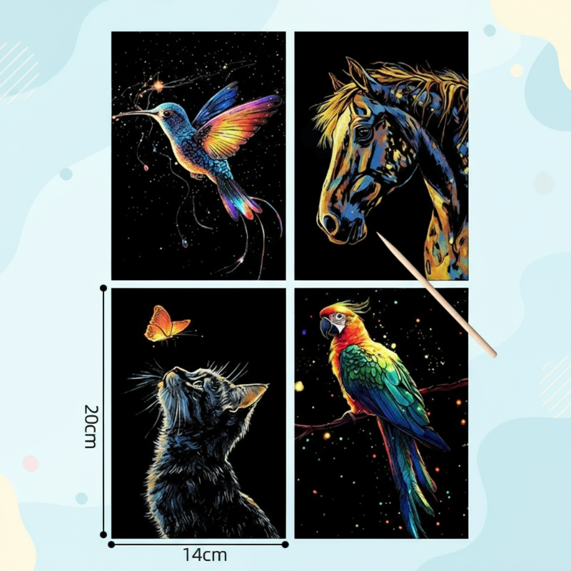 GlowArt – Glow-in-the-dark – Set de tarjetas rasca y gana