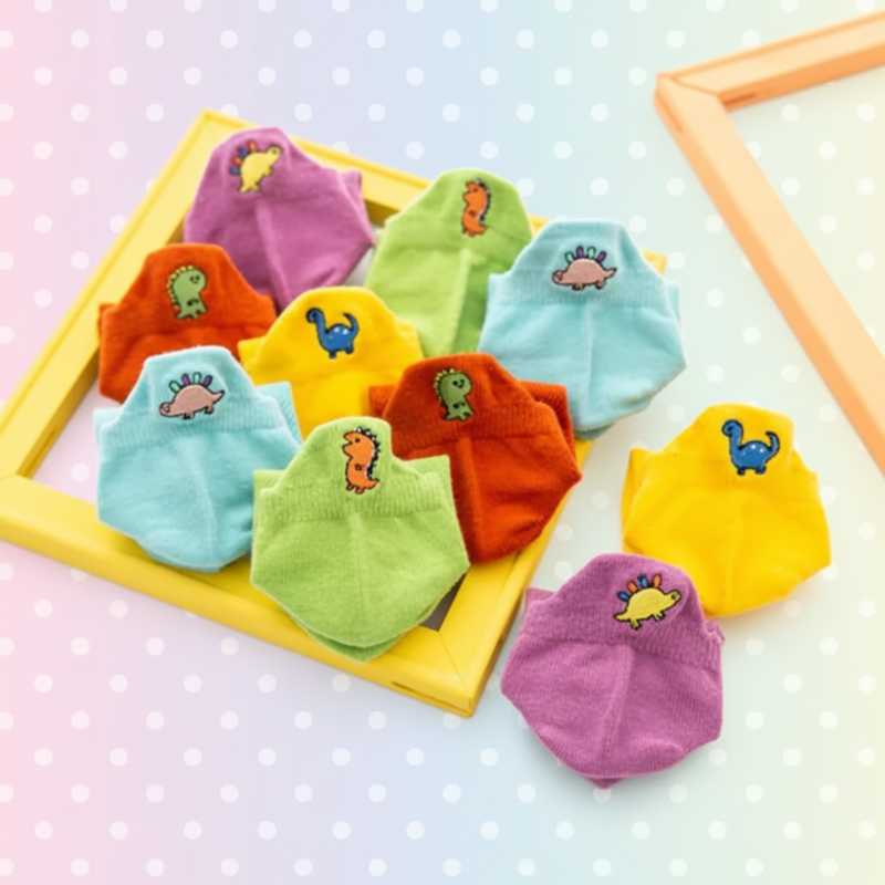 PlayfulToes – Coloridos y suaves – Calcetines cortos para niños (juego de 5)