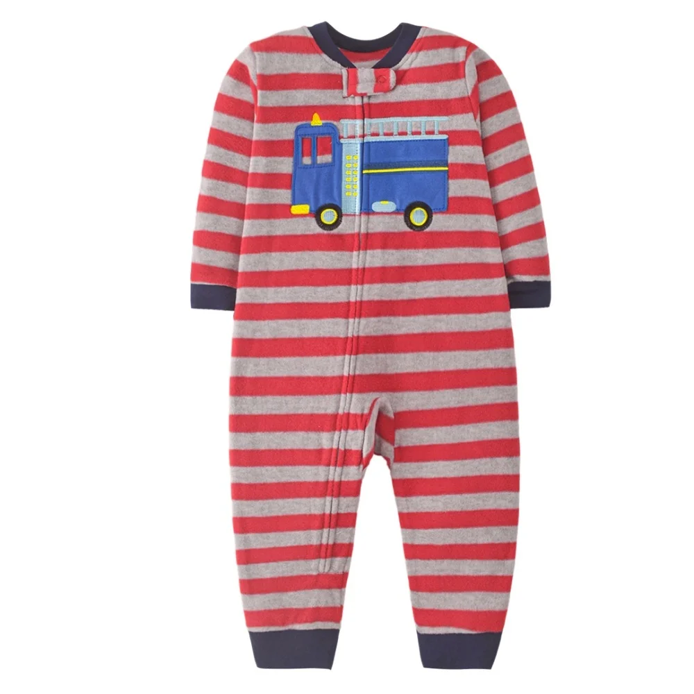 WarmBuddy – Bonito y suave: mono de bebé de forro polar con estampado de dibujos animados