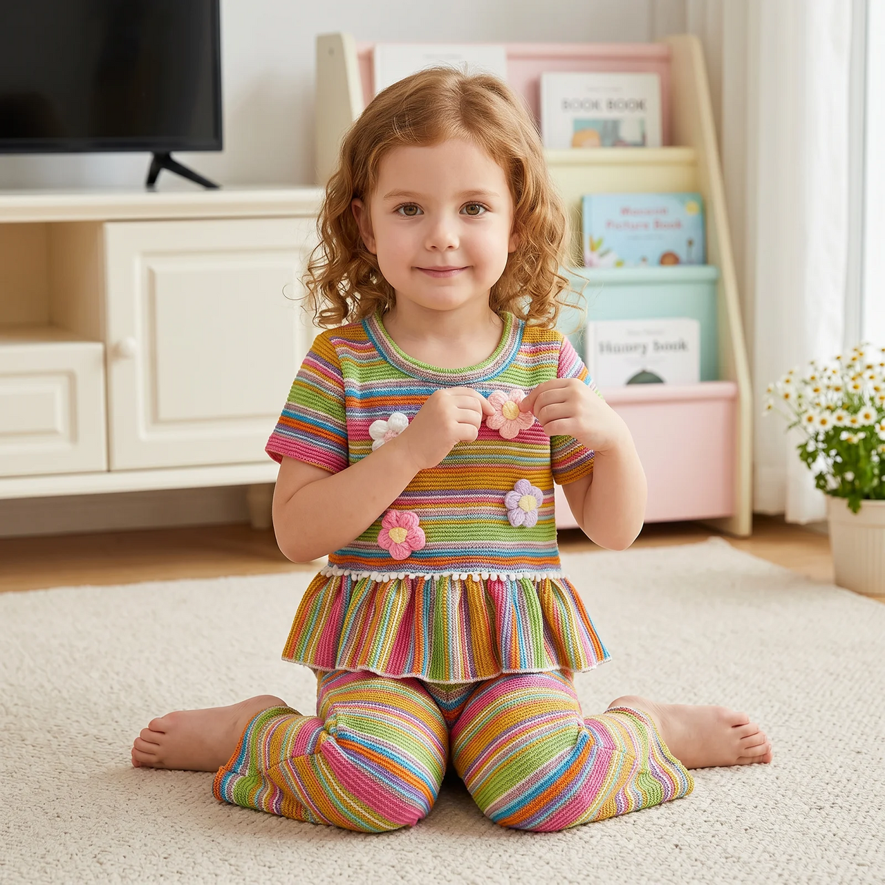 RainbowBloom – Colorido y adorable – Conjunto infantil «Flower Power»