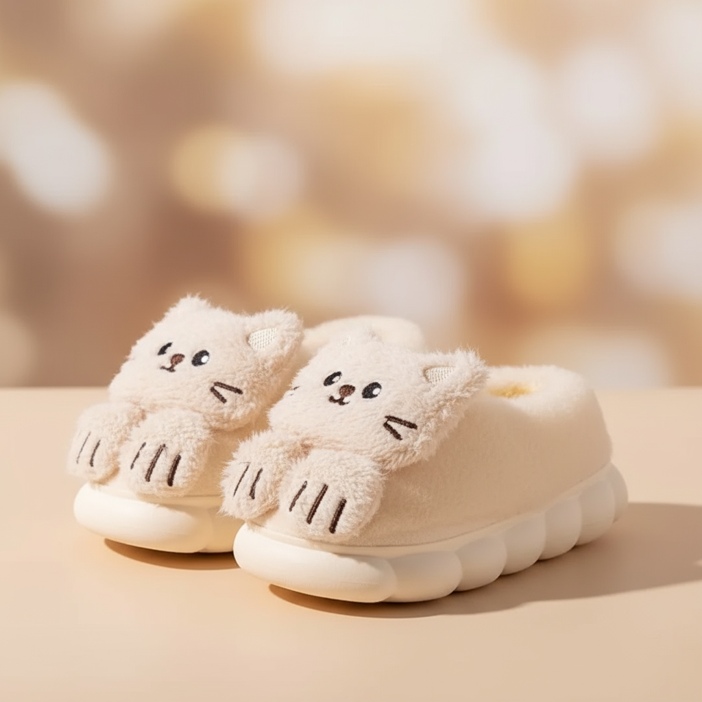 SnuggleKitty – Calidez y seguridad – Pantuflas de gato para niños