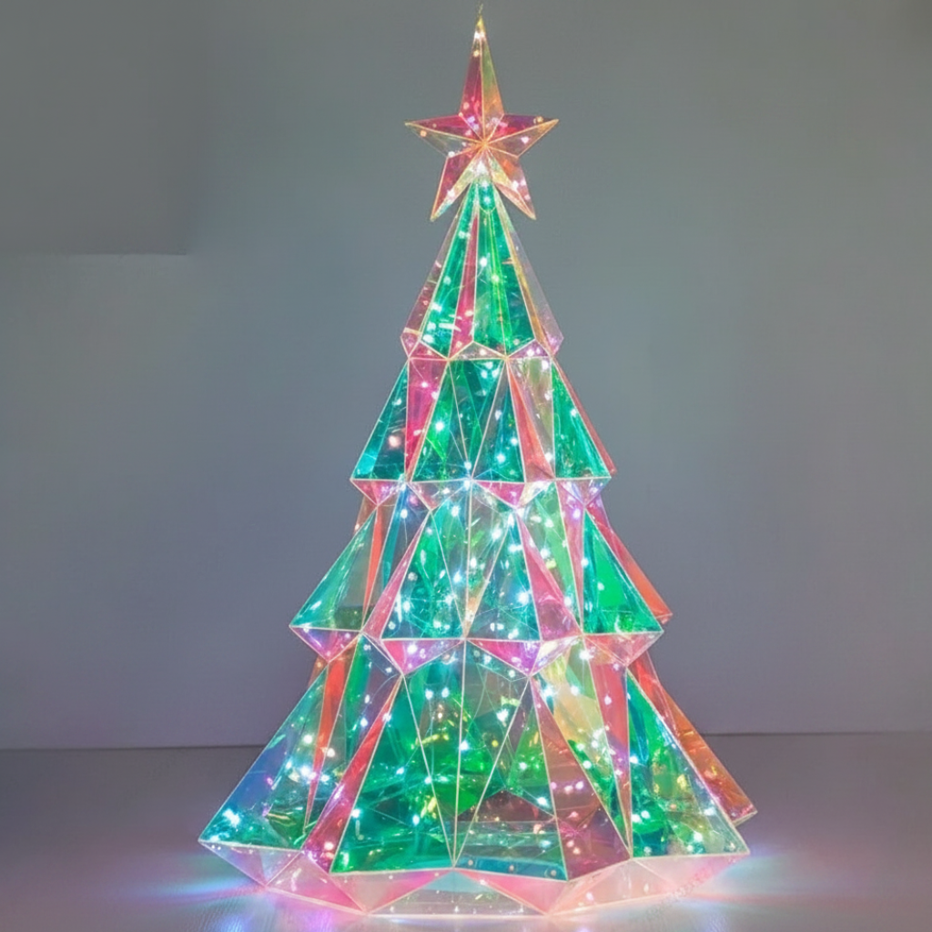 CrystalGlow – Festivo y acogedor: árbol de Navidad decorativo con luces LED