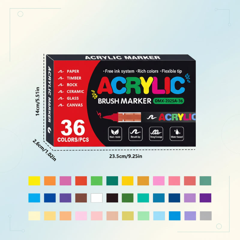 ColorCraft – Creativo y sostenible – Rotuladores acrílicos con punta de pincel