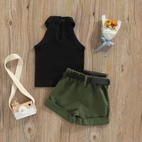 Thumbnail for MiniFashionista – Elegancia y tendencias – Conjunto para niñas con camiseta, pantalones cortos y riñonera