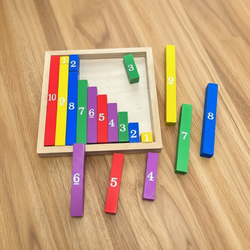 TinyMath – Didáctico y educativo – Tablero de cálculo con números de madera