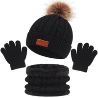 Thumbnail for CozyPom – Cálido y suave: conjunto de invierno con gorro, bufanda y guantes