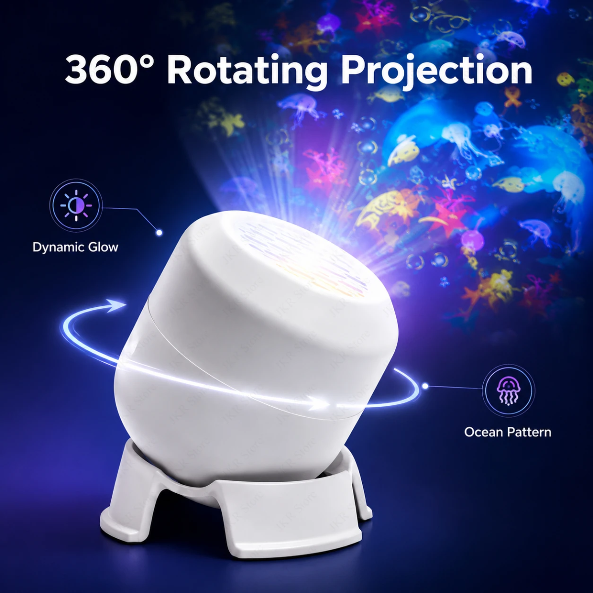SeaDream – Divertido y educativo – Lámpara de noche LED giratoria de 360°