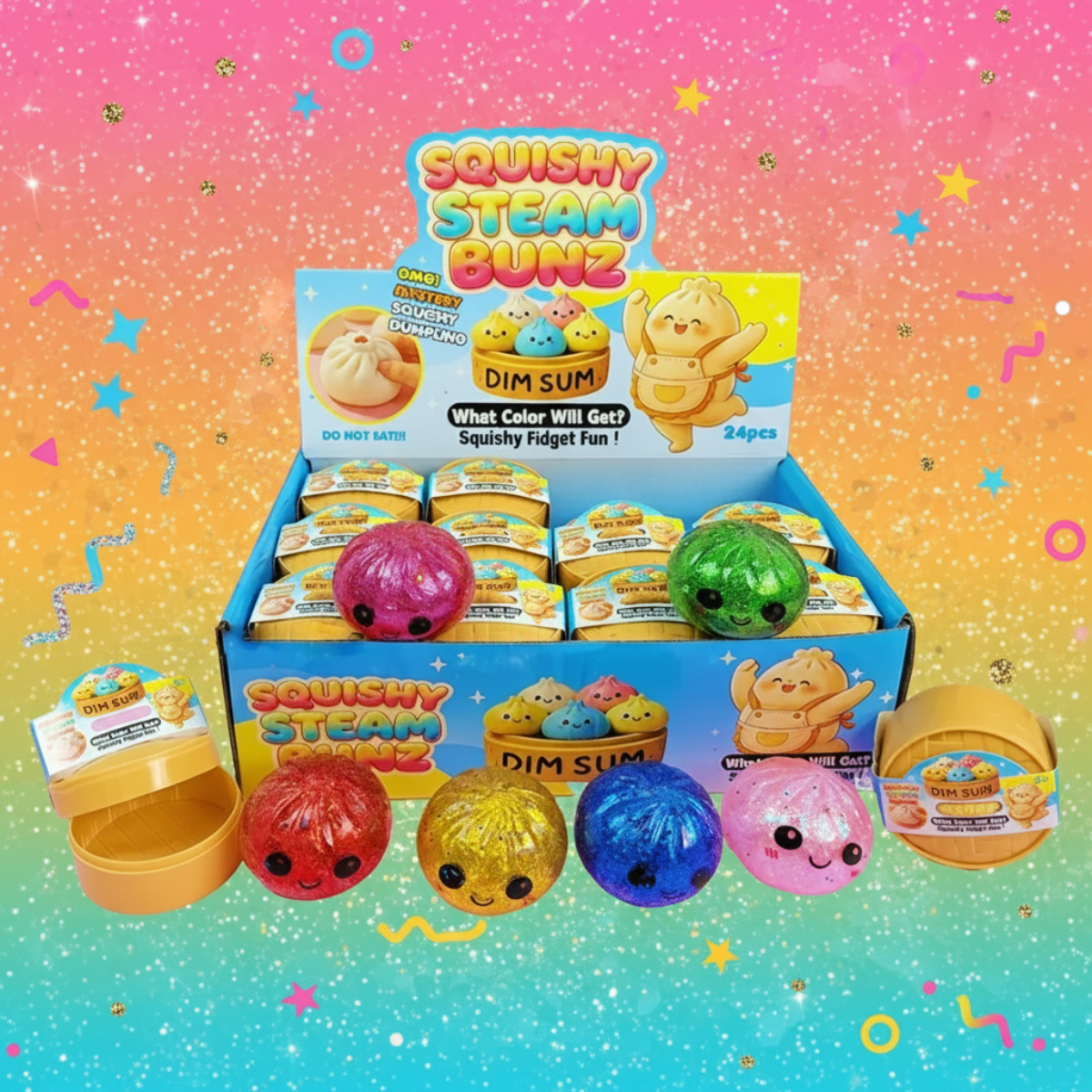 FunSquish – Colorido y diversión con purpurina – Bolitas blanditas con purpurina