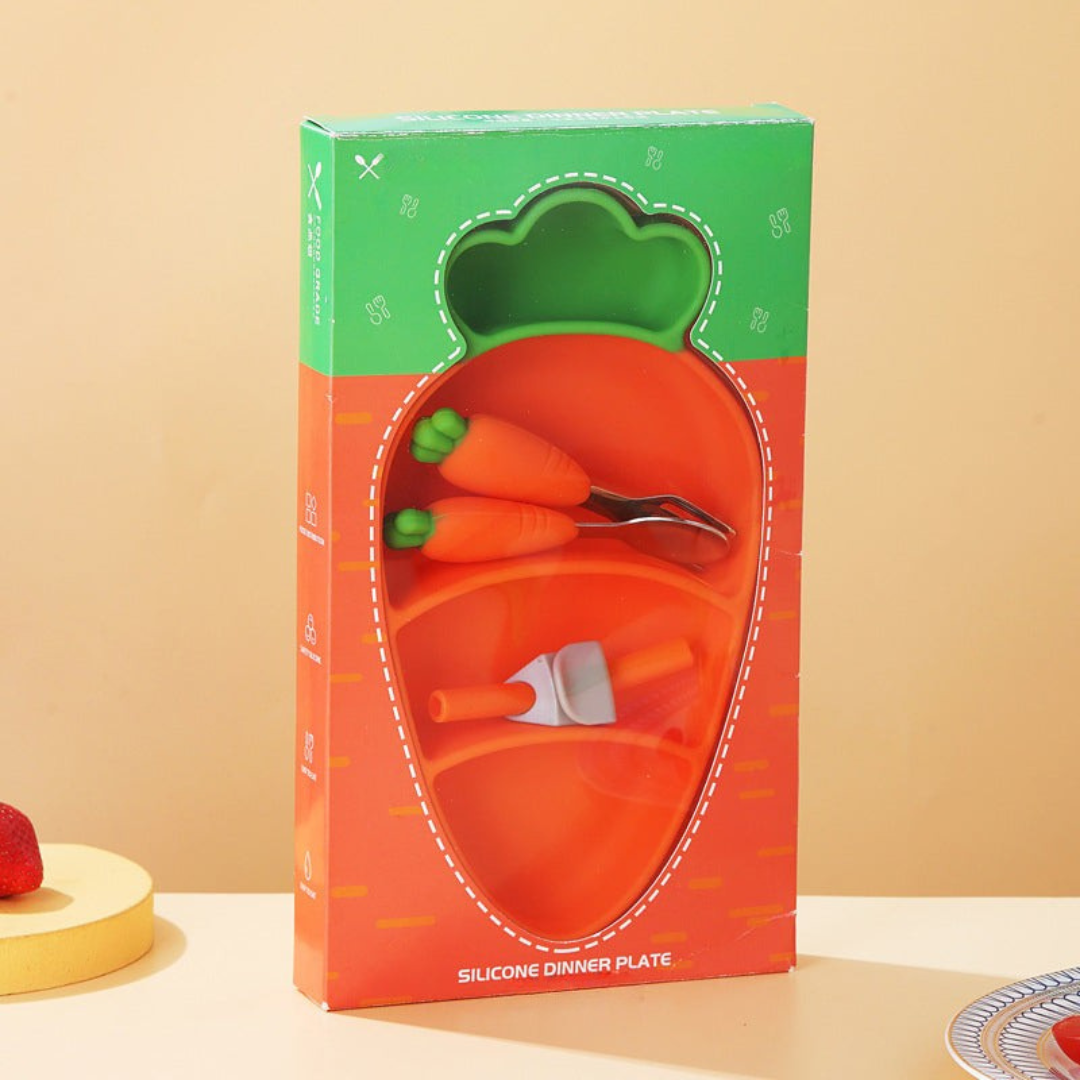 MiniMeal – Seguro y antideslizante: juego de mesa para niños con cubiertos de silicona
