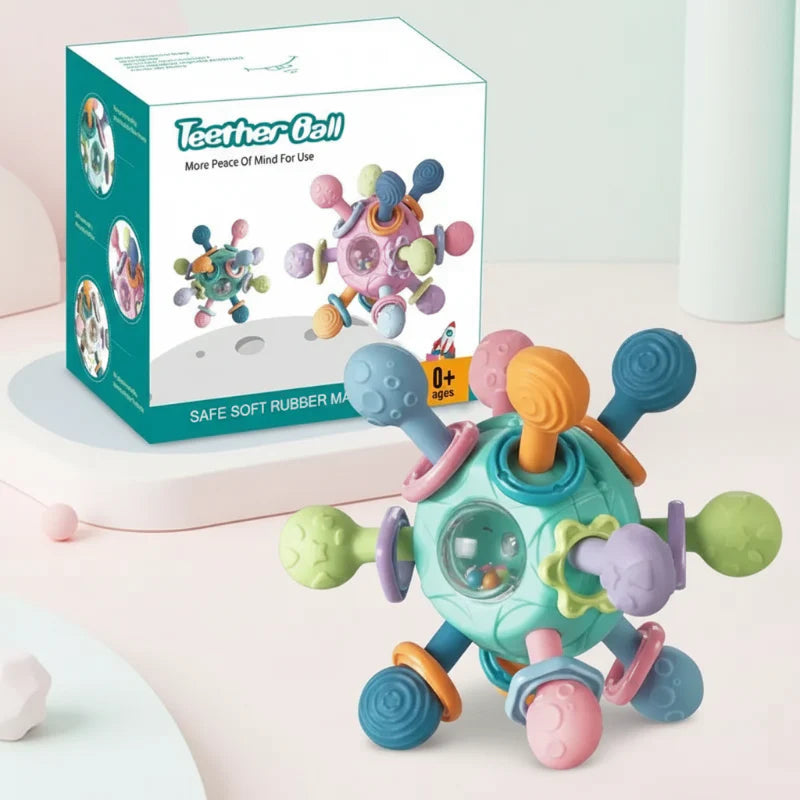 CalmChew – Suave y seguro: anillo de dentición de silicona 3 en 1