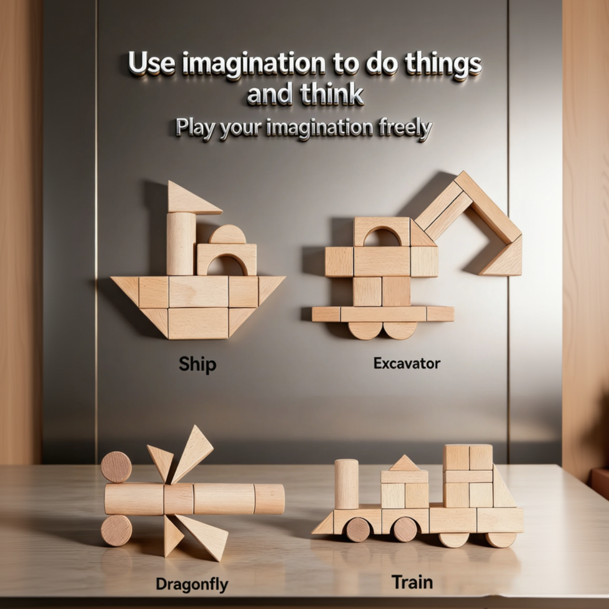 BlockyFun – Creativo y educativo – Juego de bloques de construcción de madera de 100 piezas