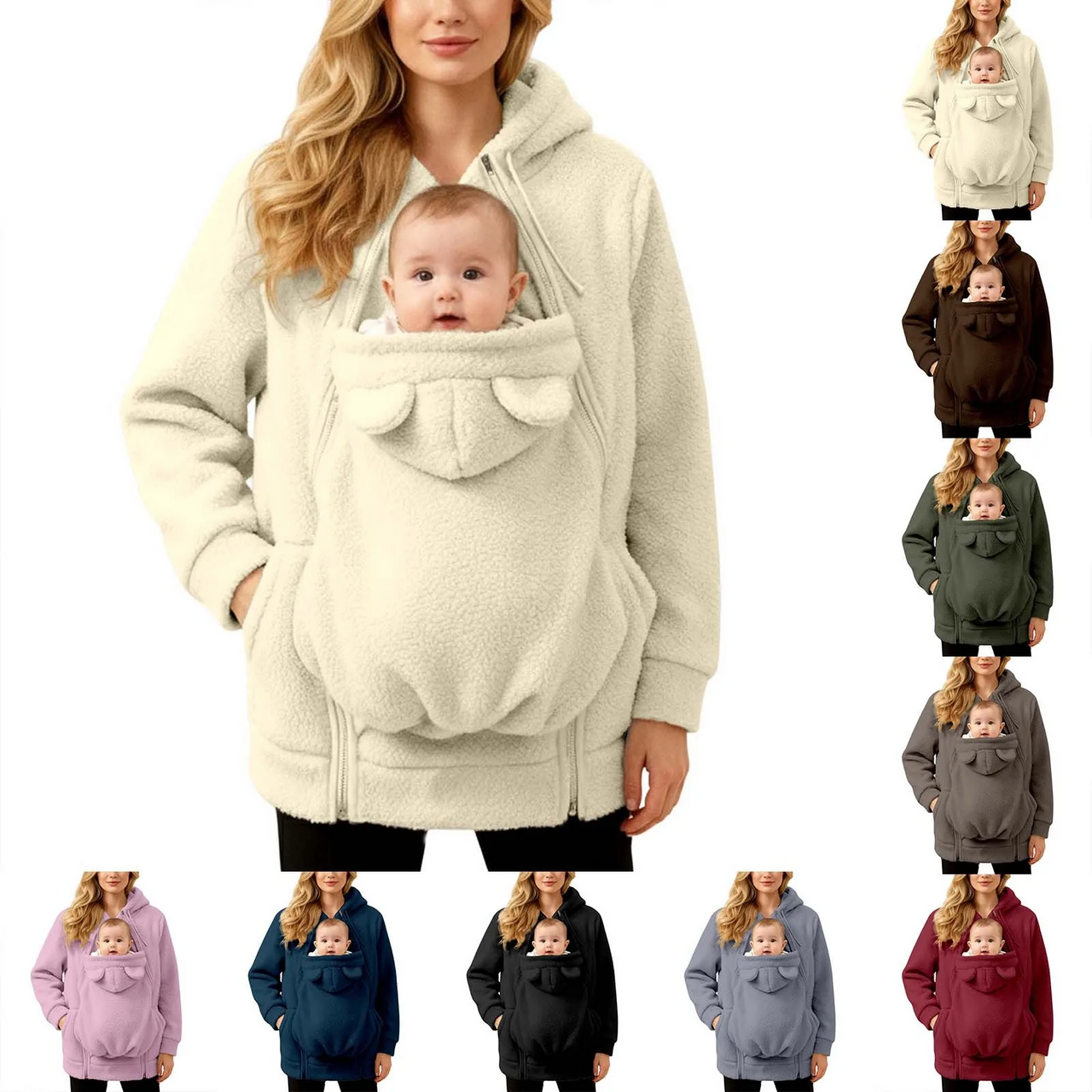 MamaNest – Cálido y práctico: chaqueta 2 en 1 para mamá y bebé
