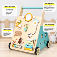 Thumbnail for WoodenSteps – Natural y educativo – Andador de madera para bebés con paneles de juego