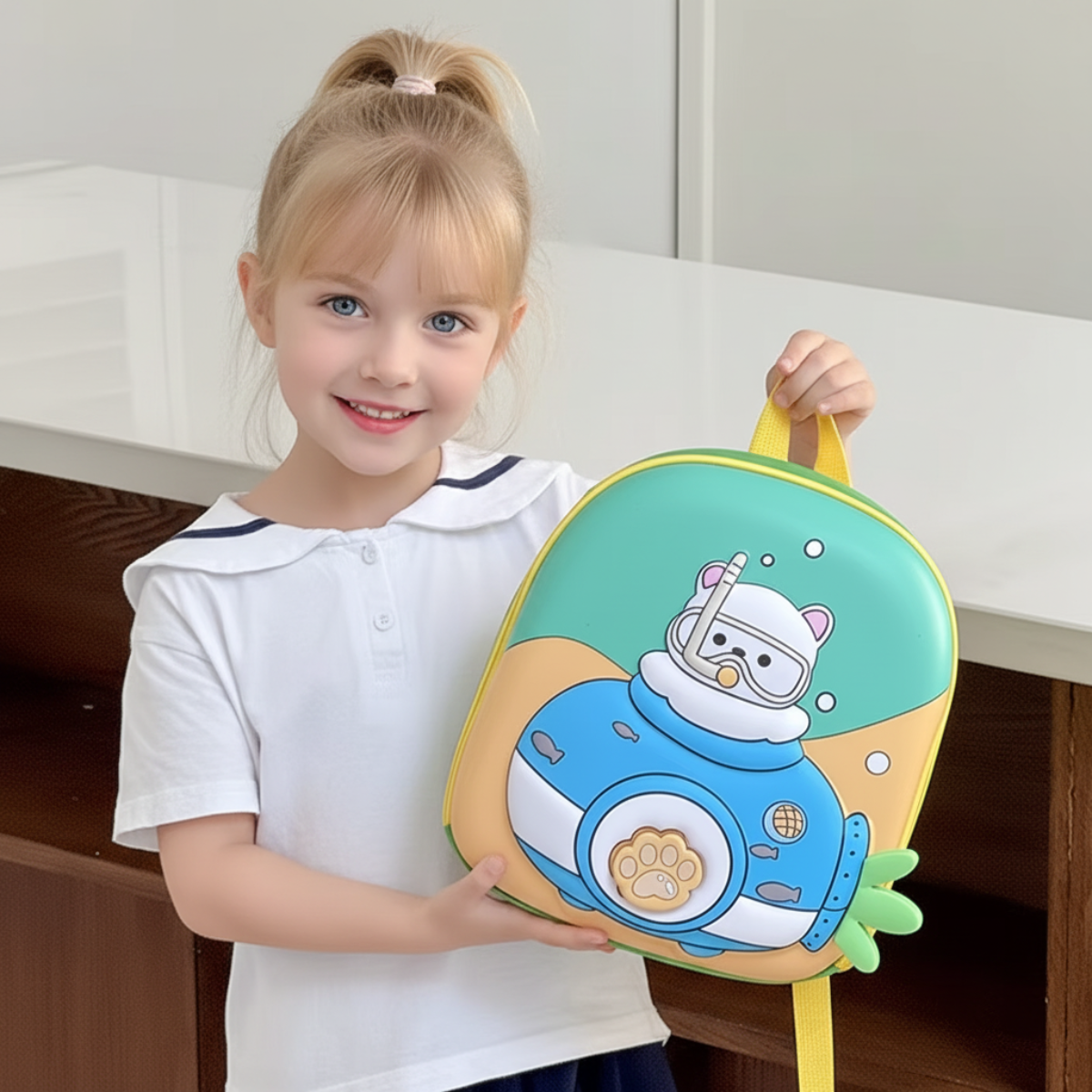 KiddoPack – Bonita y práctica: mochila infantil con patita luminosa