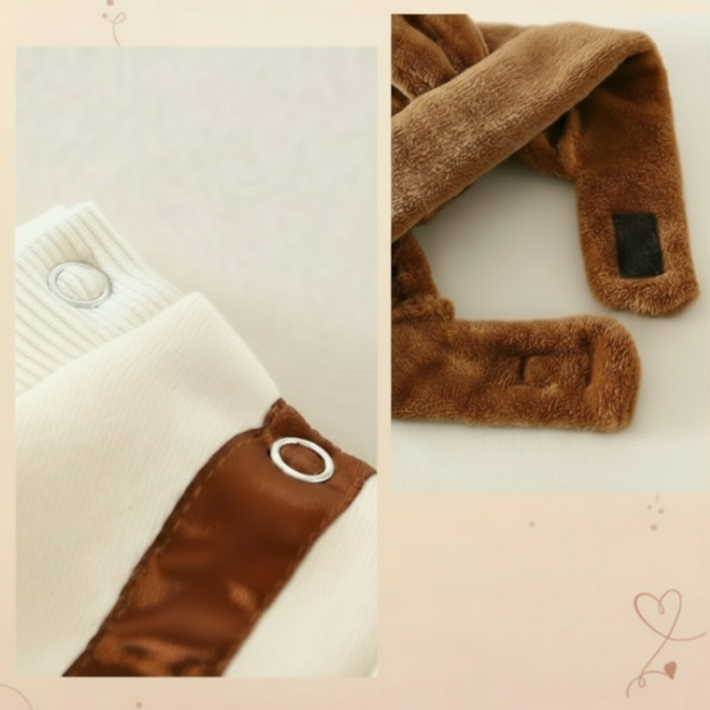 MiniSnow – Cómodo y protector: pelele y gorrito de felpa