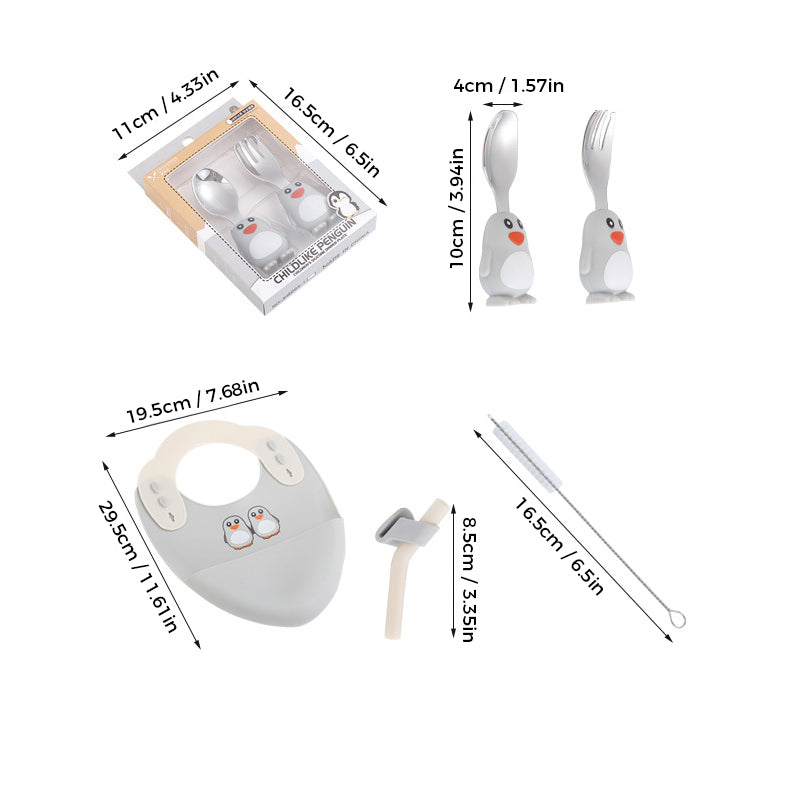 MiniMeal – Seguro y antideslizante: juego de mesa para niños con cubiertos de silicona