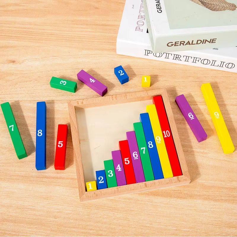 TinyMath – Didáctico y educativo – Tablero de cálculo con números de madera
