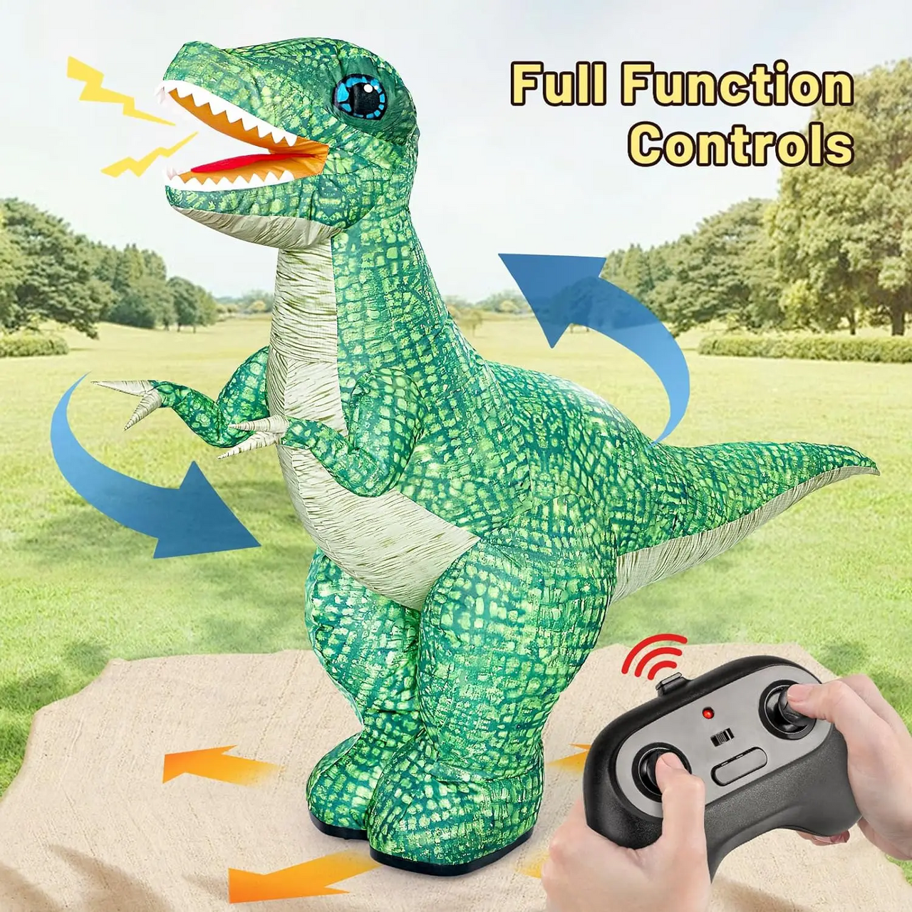 MegaDino – Aventurero e interactivo: dinosaurio hinchable con control remoto