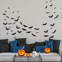 Thumbnail for SpookyGlow – Espeluznante y evocador: decoración de pared LED con murciélagos de Halloween