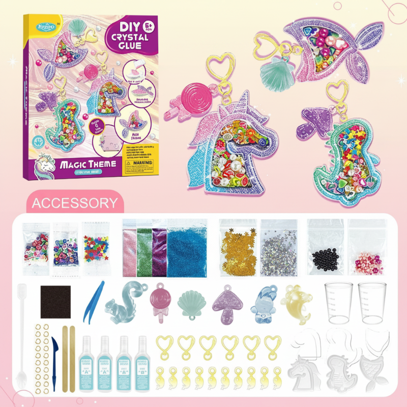DIY Crystal Keychain Kit – Creativo y divertido – Kit de manualidades para llaveros