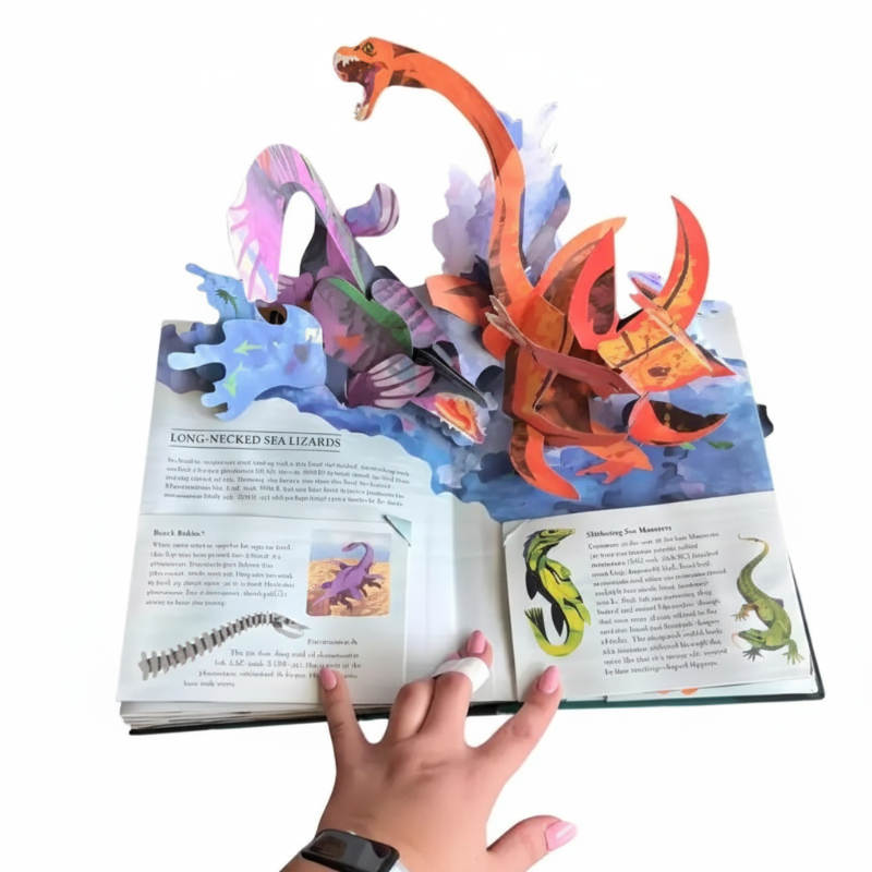 JurassicKids – Emocionante y educativo: libro pop-up «Enciclopedia de dinosaurios en 3D»