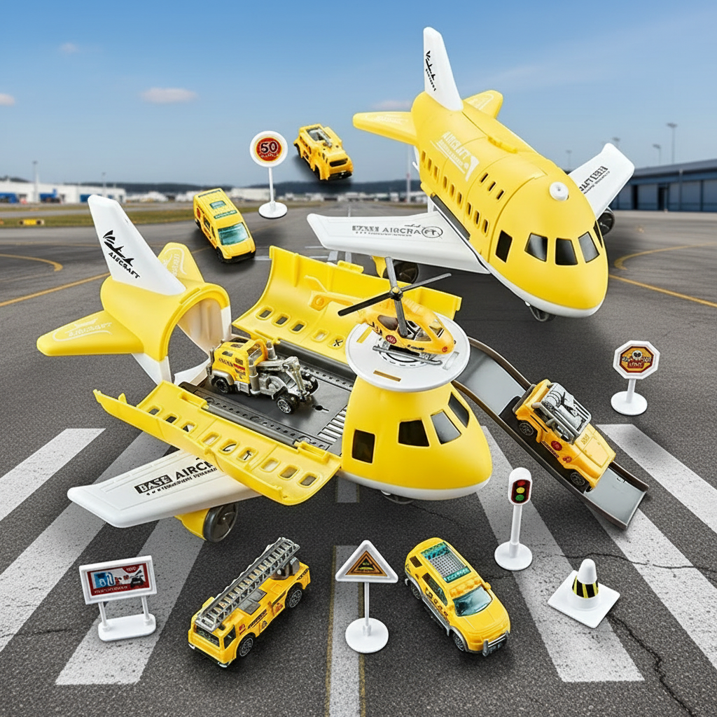 MiniAirBase – Interactivo y educativo – Set de juego de aeropuerto con vehículos