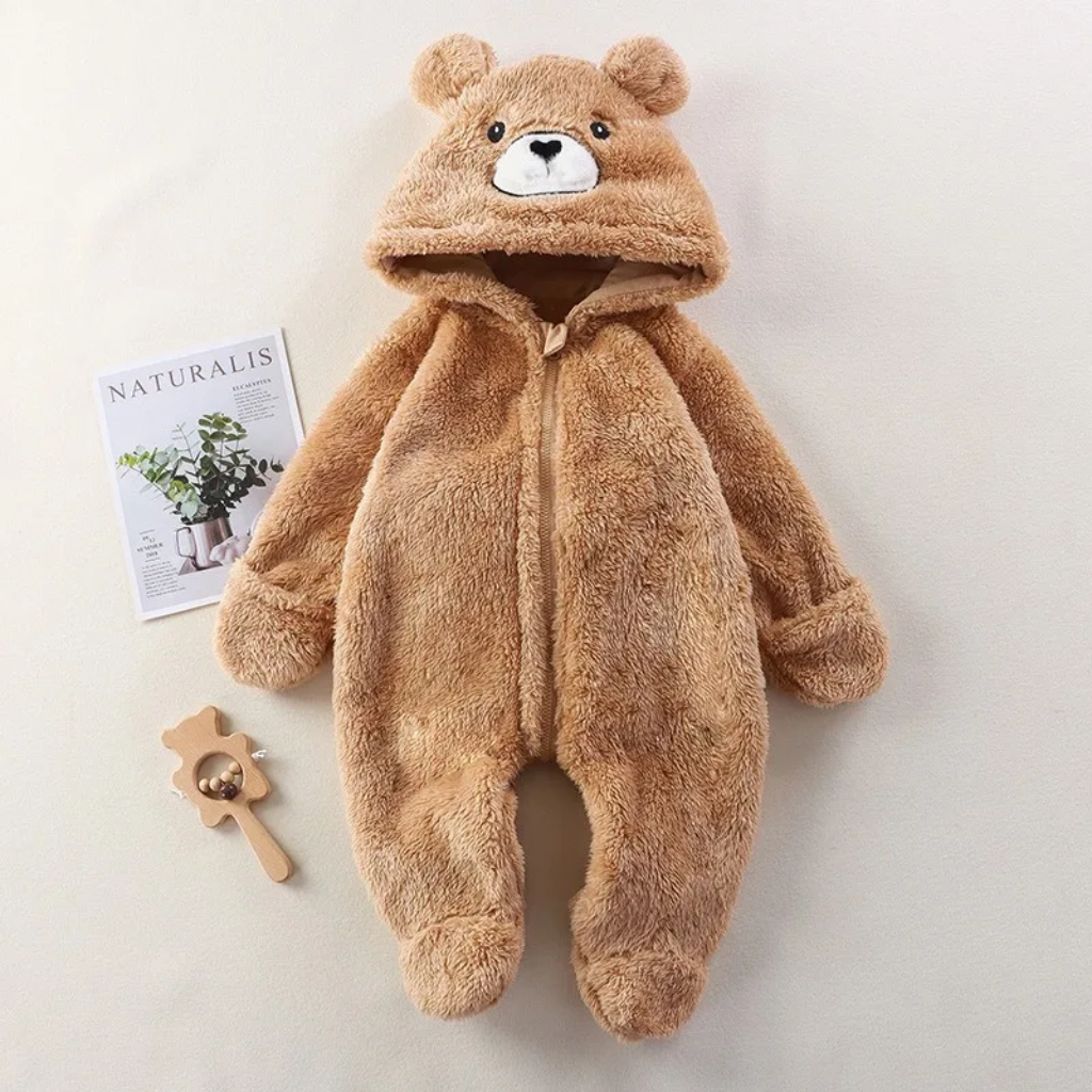 CozyBear – Suave y cálido – Body para bebé con capucha de animales