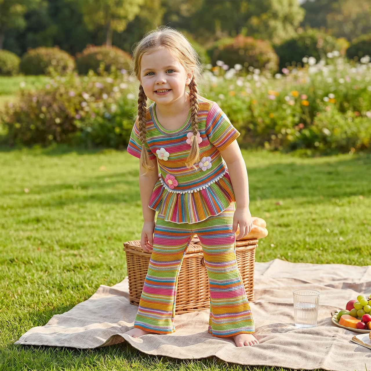RainbowBloom – Colorido y adorable – Conjunto infantil «Flower Power»