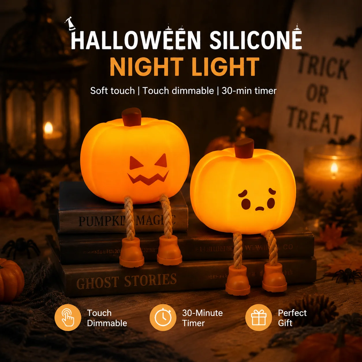 SpookyLamp – Bonita y acogedora: lámpara nocturna de Halloween