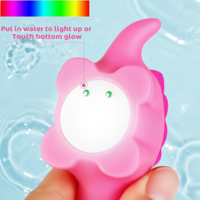 AquaGlow – Seguro y educativo – Set de juguetes luminosos para el baño