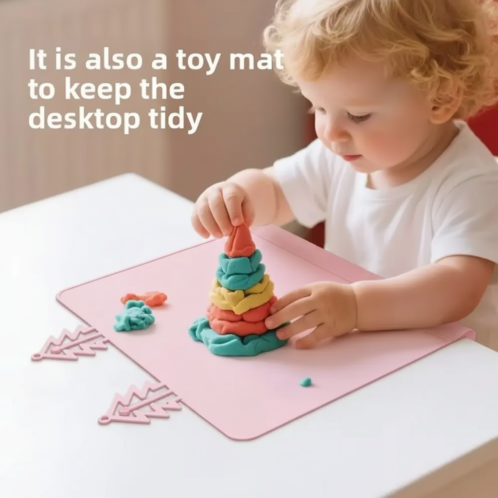 BabySafe – Práctico e higiénico: mantel individual de silicona con borde elevado