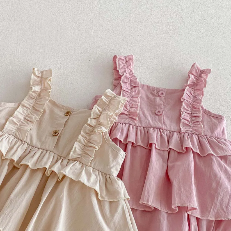 TinyBloom – Bonito y suave – Vestidito con volantes para bebés y niños pequeños