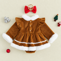 Thumbnail for LittleGinger – Cálido y festivo – Mono navideño para bebé con diadema