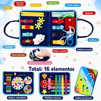 Thumbnail for 7-in-1 Busy Board – Motricidad y aprendizaje – Tablero de actividades