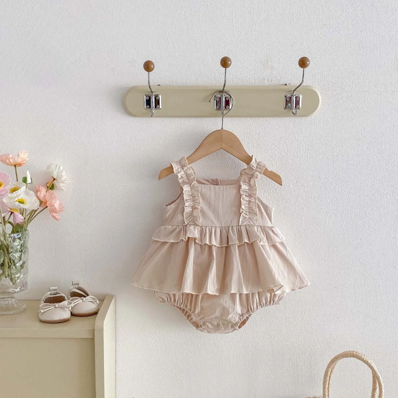 TinyBloom – Bonito y suave – Vestidito con volantes para bebés y niños pequeños