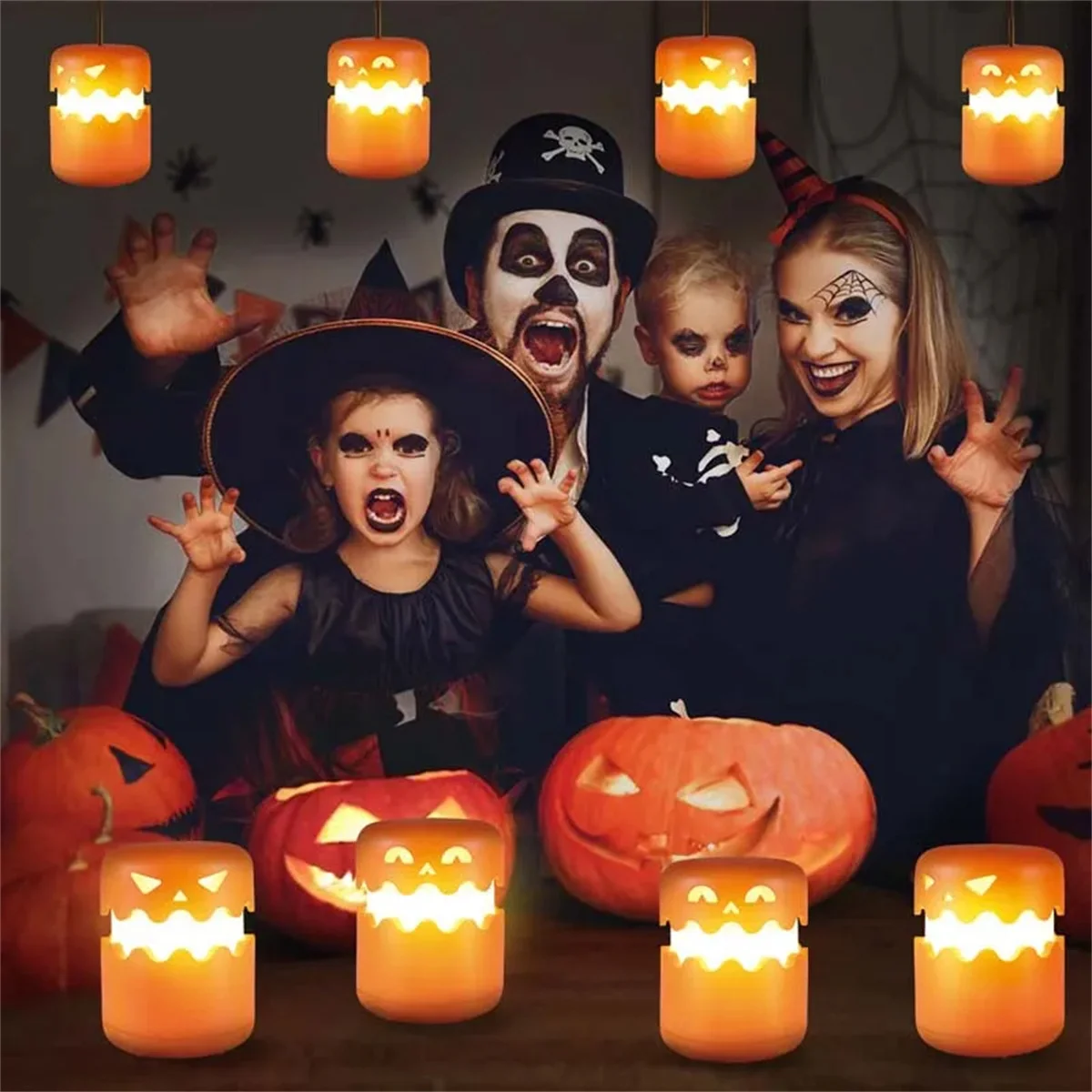 SpookyLight – Festivo y único: lámpara de calabaza de Halloween